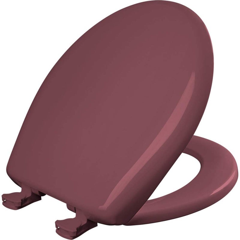 Bemis Classic Colors Slow Close Toilet Seat, Easy Clean Hinges and Durable Plastic Seat, Made in USA, Round, Raspberry - Image 1